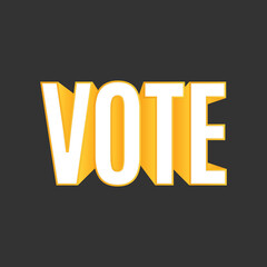 Vote Text, Register to Vote, Vote Sign, Vote Banner, Vector Illustration Background