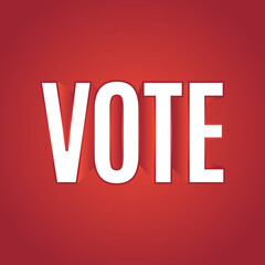 Vote Text, Register to Vote, Vote Sign, Vote Banner, Vector Illustration Background