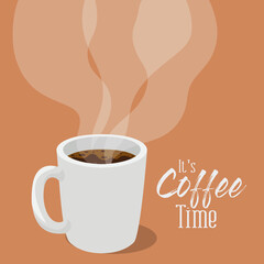its coffee time with mug vector design