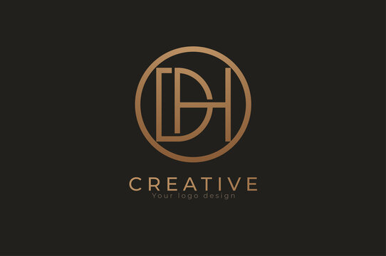 Abstract initial letter D and H logo, usable for branding and business logos, Flat Logo Design Template, vector illustration