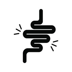 Gut constipation icon design,Intestines icon, symbol of digestion system flat style vector illustration . color editable
