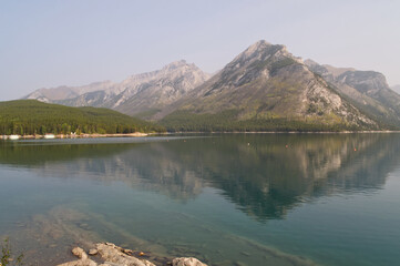 Lake Minnewanka on a Smoky Morning