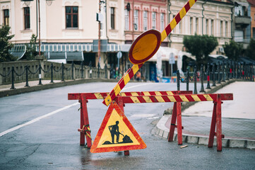 Reconstruction of the city street. Arrangement of atmospheric sewerage. Protective fence and...