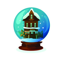 house in the snow globe
