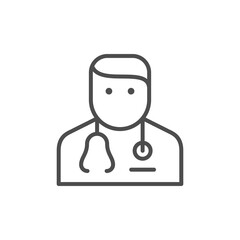 Doctor or medical specialist line outline icon