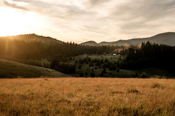 Beautiful sunset at the mountain