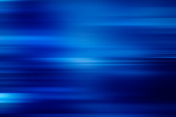 Acceleration speed motion on night road. Light and stripes moving fast over dark background. Abstract blue Illustration.