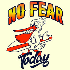 illustration vector pelican cartoon fashion design with text
