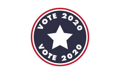 Vote 2020 in USA, sticker design. Political election campaign banner. Election day in United States of America.