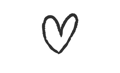 Sign of a heart. Love symbol doodle. Hand drawn vector illustration.
