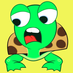 Illustration vector cute turtle with background
