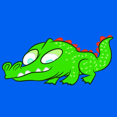 Illustration vector cute alligator with background
