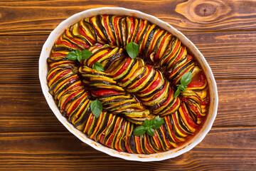 Traditional French cooked provencal vegetable dish - Ratatouille