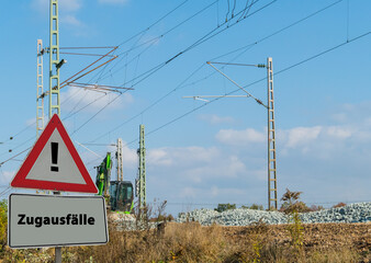 Schild Zugausfälle