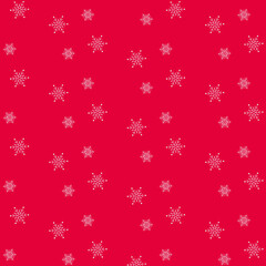pattern on a red background with white snowflakes