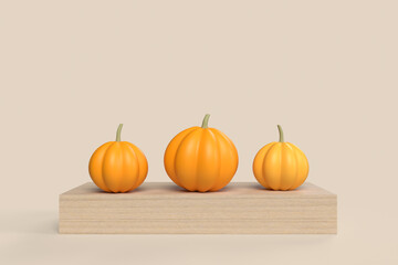 3D illustration of pumpkin background