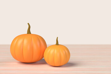 3D illustration of pumpkin background