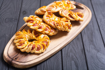 Homemade baked sausage dough