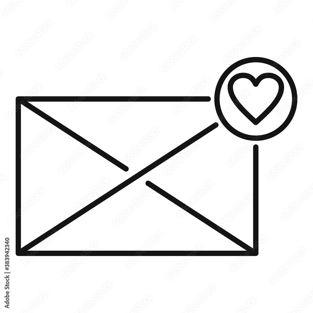 Poster affection mail icon. outline affection mail vector icon for web design isolated on white background