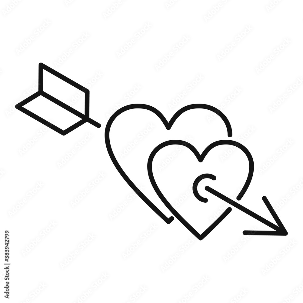 Canvas Prints love heart arrow icon. outline love heart arrow vector icon for web design isolated on white backgro