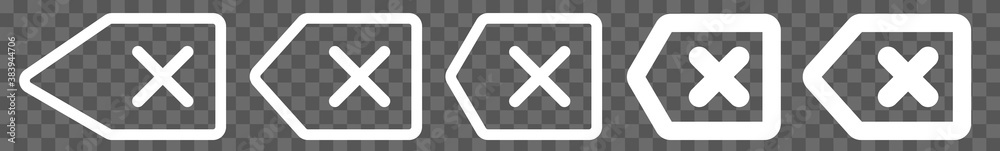 Canvas Prints delete arrow icon white | remove text arrows illustration | cancel symbol | button back logo | clear