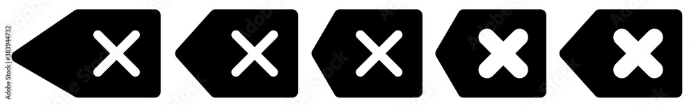 Canvas Prints delete arrow icon black | remove text arrows illustration | cancel symbol | button back logo | clear