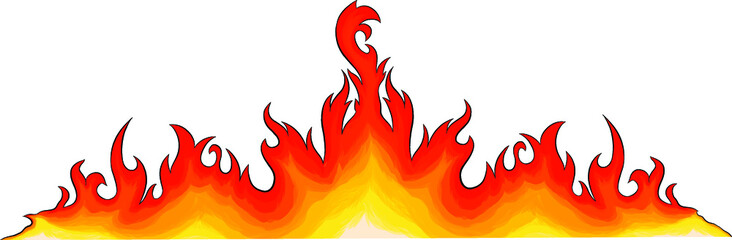 fire isolated red yellow vector illustration