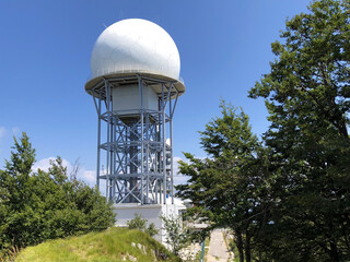 Radio and television transmitter Ucka or a repeater at the top of Ucka - Ucka nature park, Croatia...
