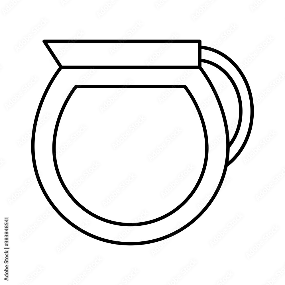 Poster tea pot line style icon vector design