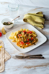 Italian Chicken Piccata Fusilli