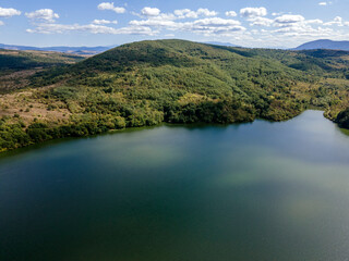Aerial view of Pchelina Reservoir, Bulgaria