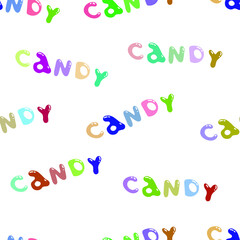 Sweets, lollipops, caramel, balls, chewing gum. Vector seamless pattern. For birthday, children's parties, clothing fabrics, textiles, invitations, parties.