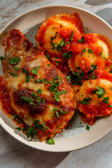 Chicken Parmesan with Ravioli