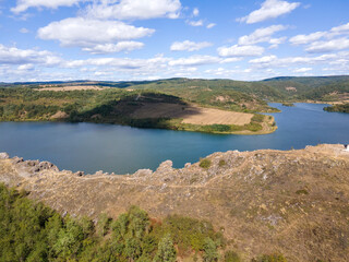 Fototapeta na wymiar Aerial view of Pchelina Reservoir, Bulgaria