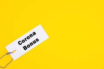 Etikett mit der Aufschrift Corona Bonus