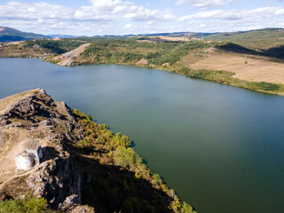 Aerial view of Pchelina Reservoir, Bulgaria