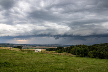 Stormy clouds over the hills