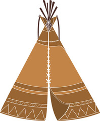 Cartoon teepee (tipi). Traditional Indian dwelling © Kazakova Maryia