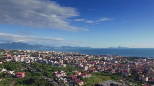 Flight over Naples Italy by the sea and at the foot of the volcano 7