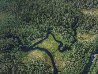 The charming Scandinavian lake from the air