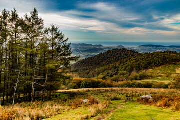 Naturaleza en anochecer durante la subida la monte Adarra del Pa&iacute;s Vasco