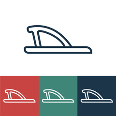 Linear vector icon with beach slippers