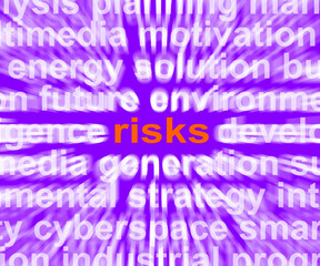 Risks Word Shows Investment Profit And Loss - obrazy, fototapety, plakaty