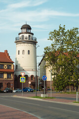 Nice view of the Fish Village complex. Early autumn. The city of Kaliningrad. Russia September 2020