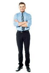 Full length image of a business man smiling