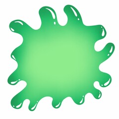 Green liquid spot. Ink frame. Drops of paint.