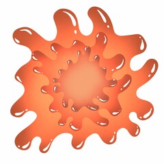 Coral flower on a white background. Abstract bioform. Isolated illustration.