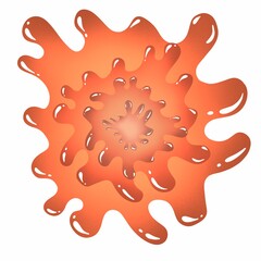 Coral flower on a white background. Abstract bioform. Isolated illustration.
