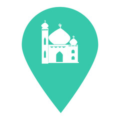 Holy Mosque location map pin pointer icon. Element of map point for mobile concept and web apps. Icon for website design and app development. Premium prayer flat icon sign.