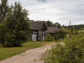 Fototapeta na wymiar Old Russian village in Karelia